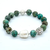 Turquoise beads w/ freshwater pearl and crystal detail beads